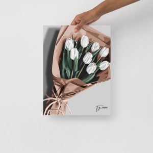 White tulips - Poster