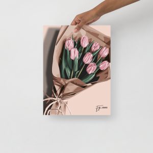 Pink tulips - Poster
