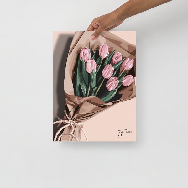Pink tulips - Poster