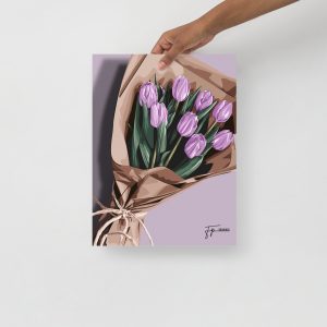 Purple tulips - Poster