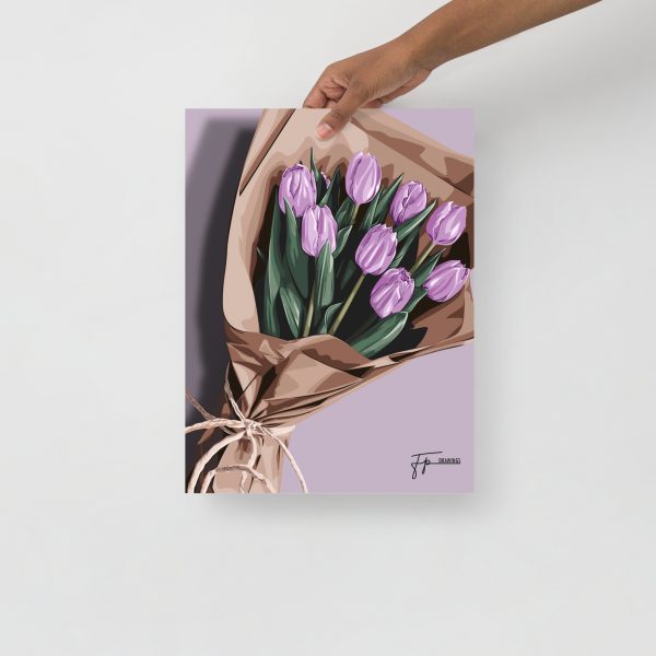 Purple tulips - Poster