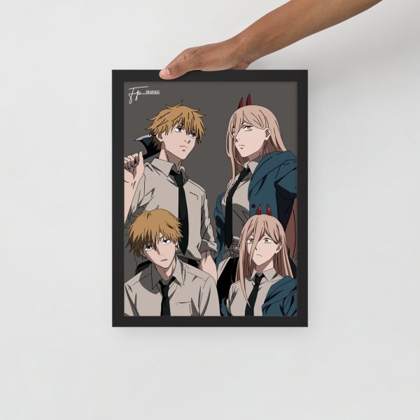 Denji & Power - Framed poster