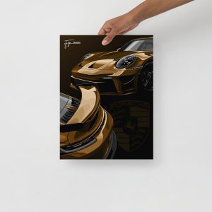 Gold Porsche GT3 - Poster